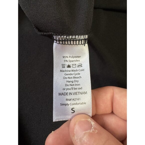 LuLaRoe Black Solid Hi-Lo T Shirt Dress Size Small Polyester Beachy Flowing - Picture 6 of 9